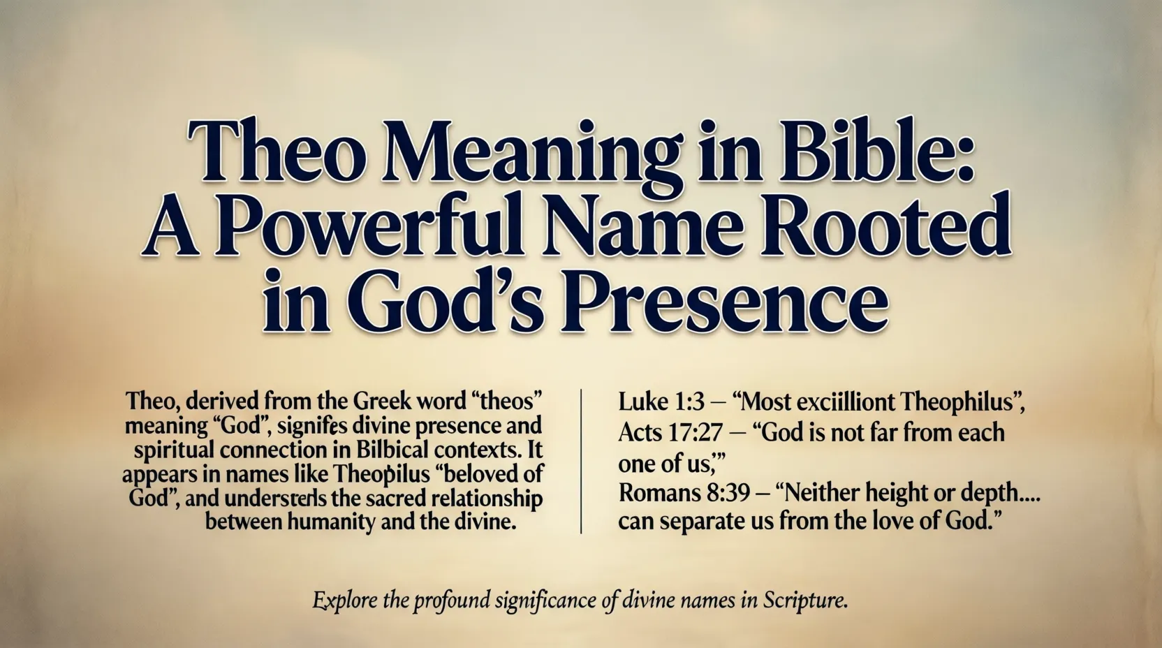 Theo Meaning in Bible