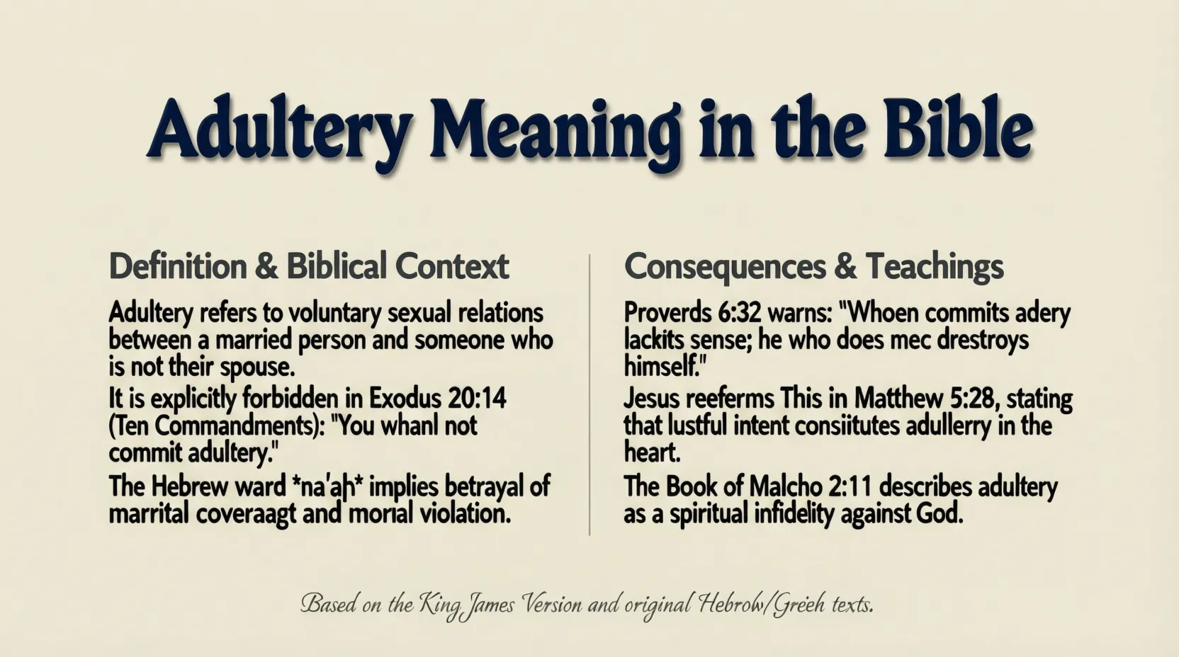 Adultery Meaning in the Bible