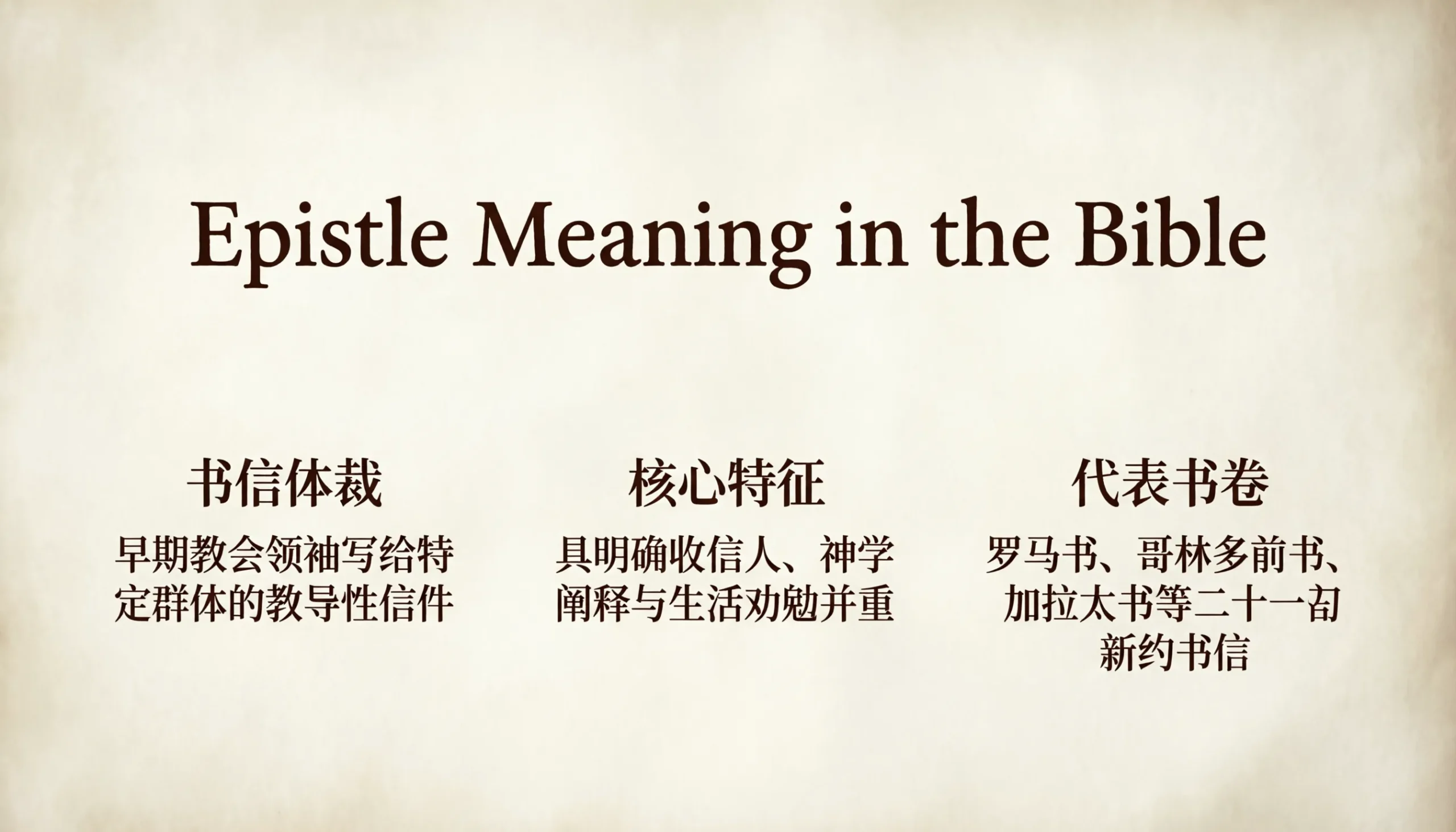 Epistle Meaning in the Bible