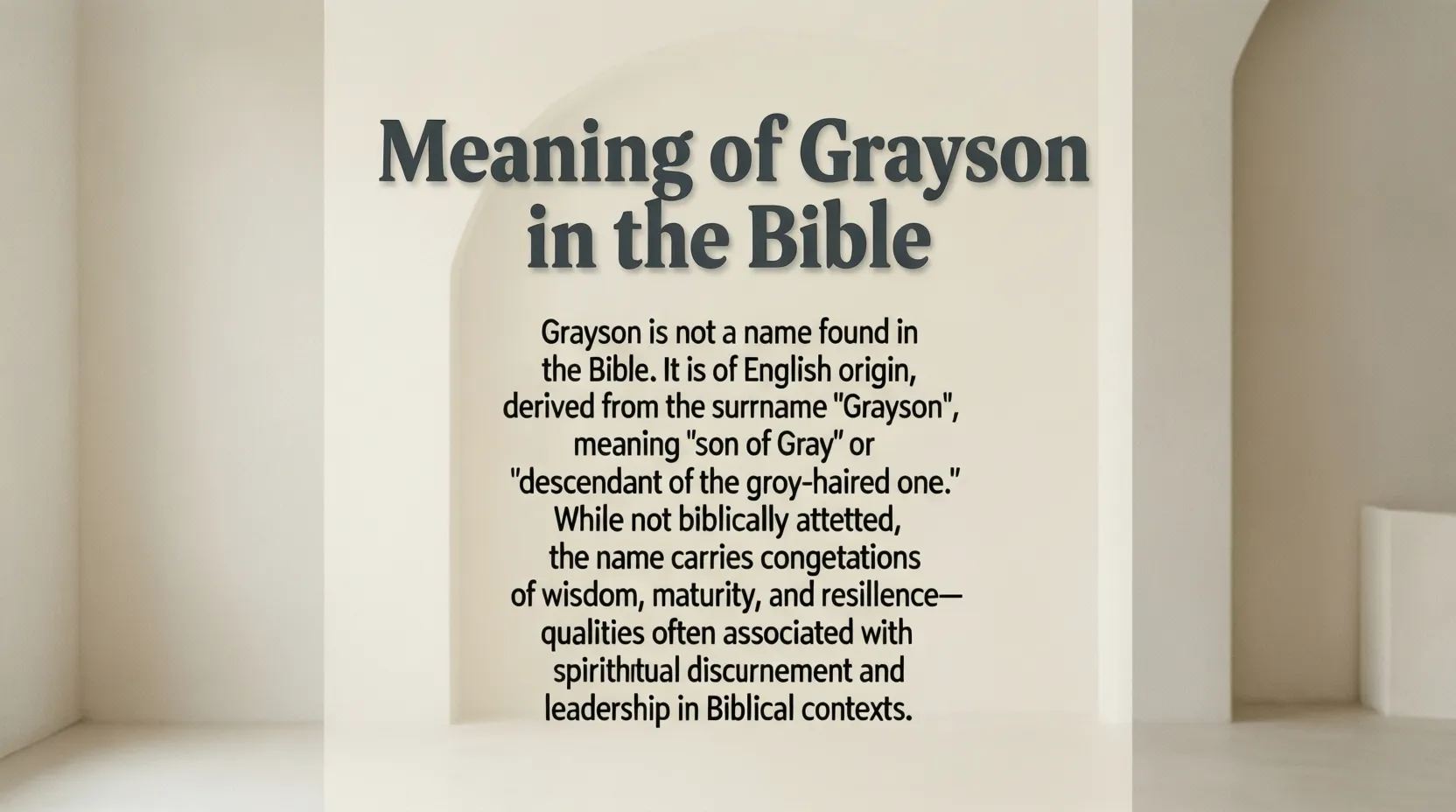 Meaning of Grayson in the Bible