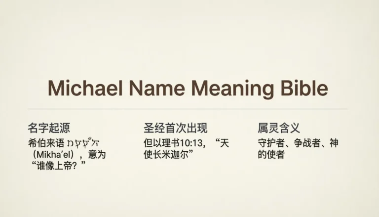 Michael Name Meaning Bible