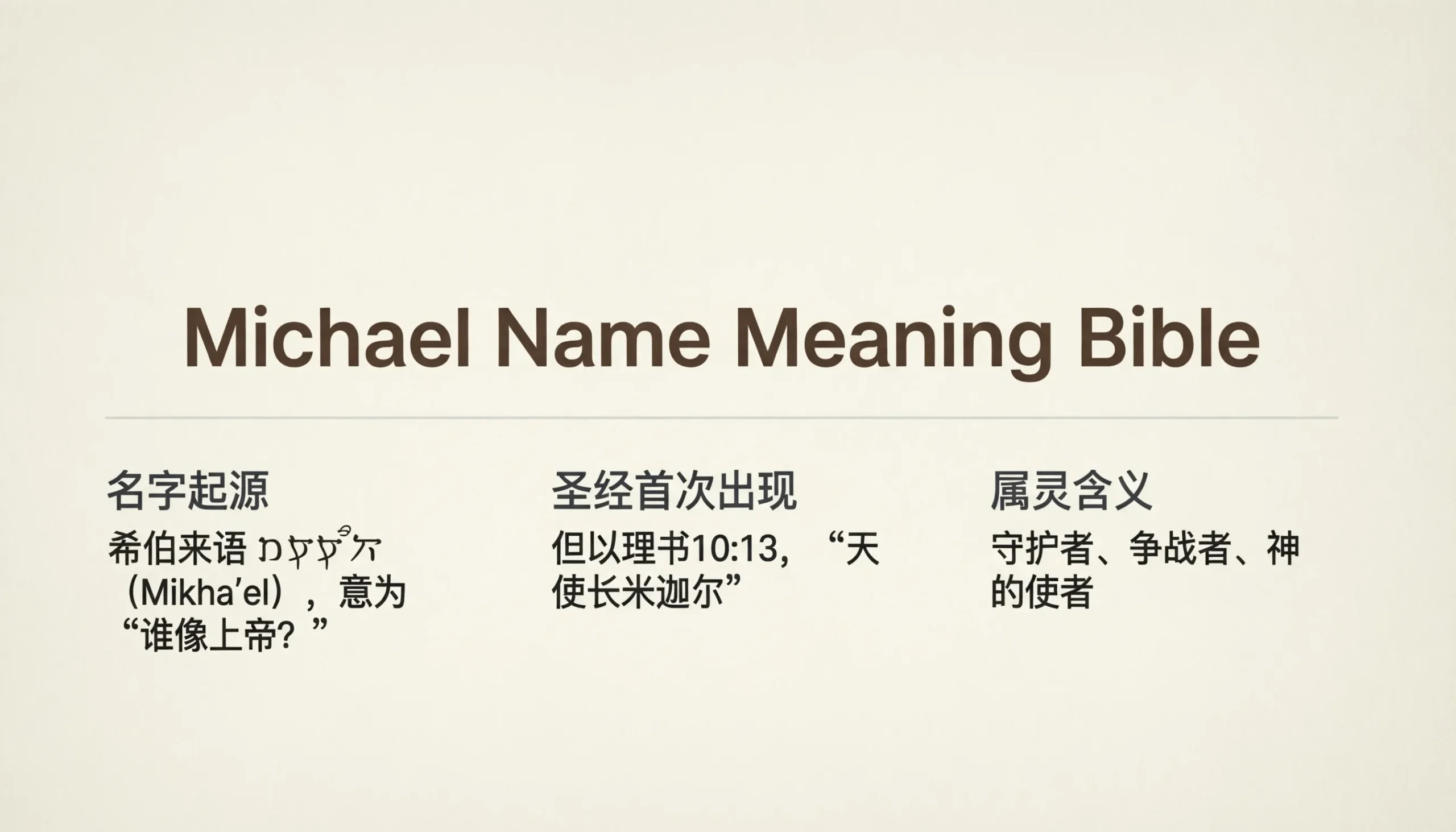 Michael Name Meaning Bible
