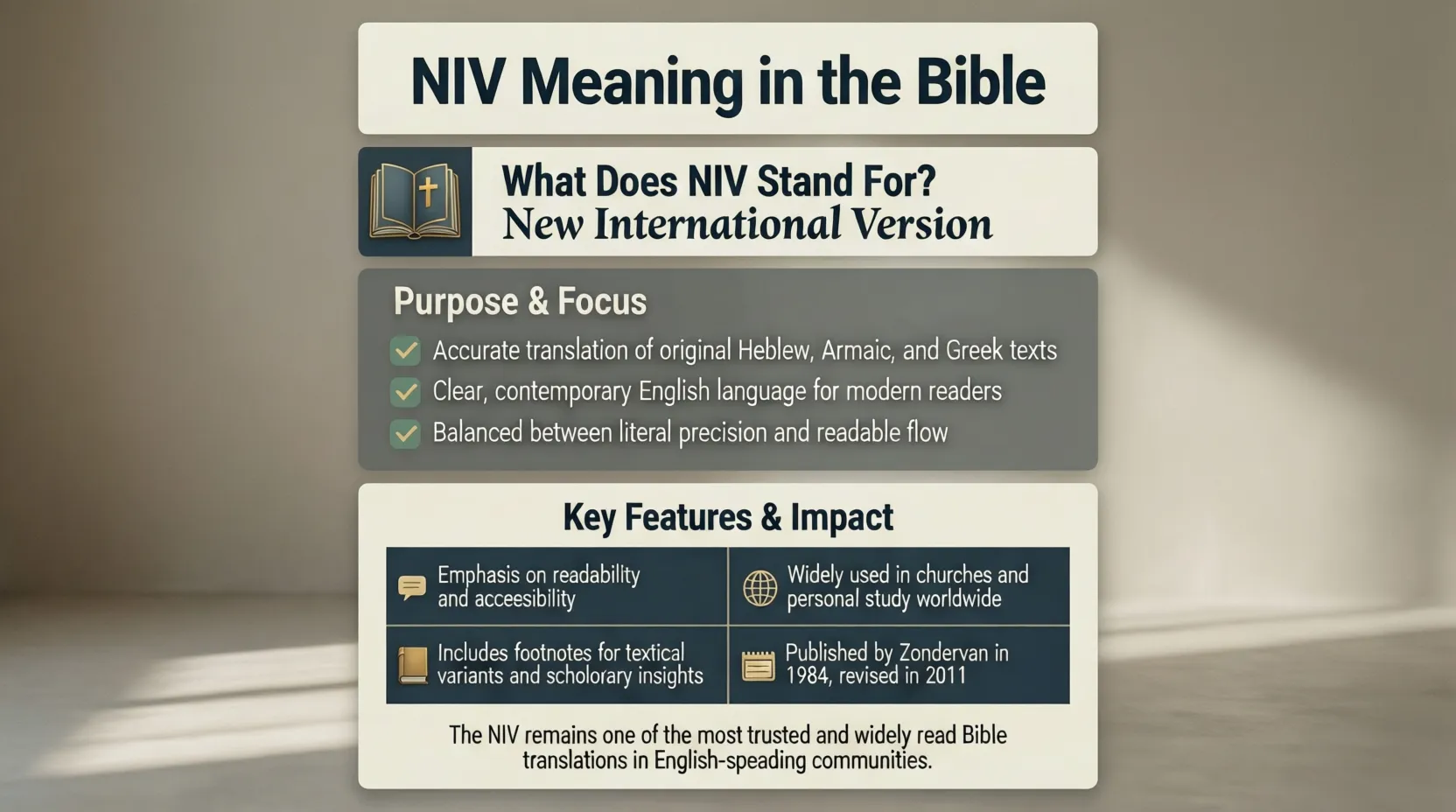 NIV Meaning in the Bible