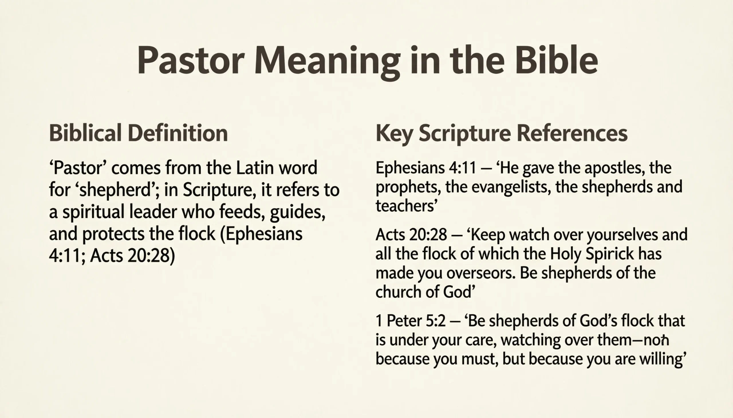 Pastor Meaning in the Bible