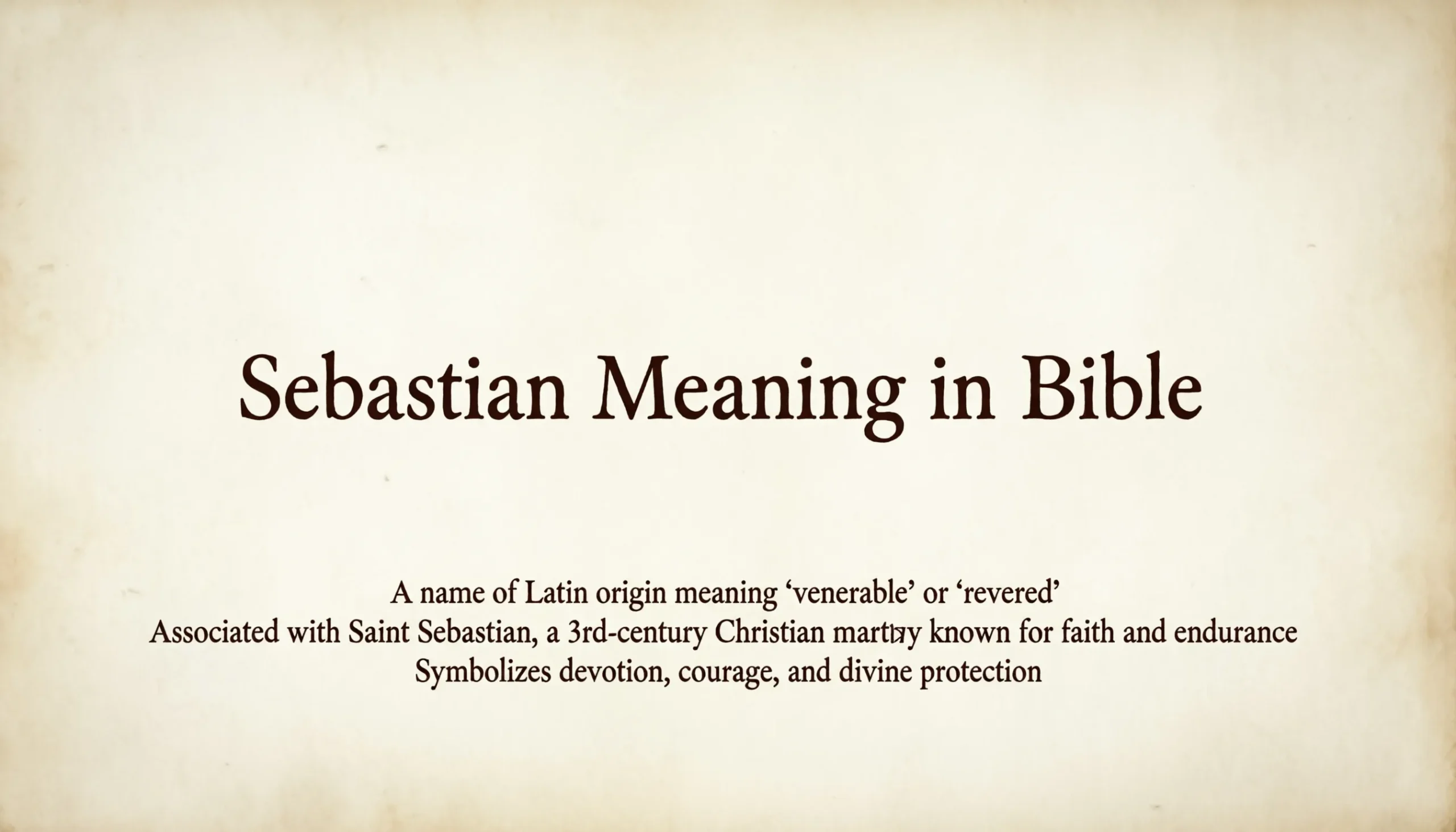 Sebastian Meaning in Bible