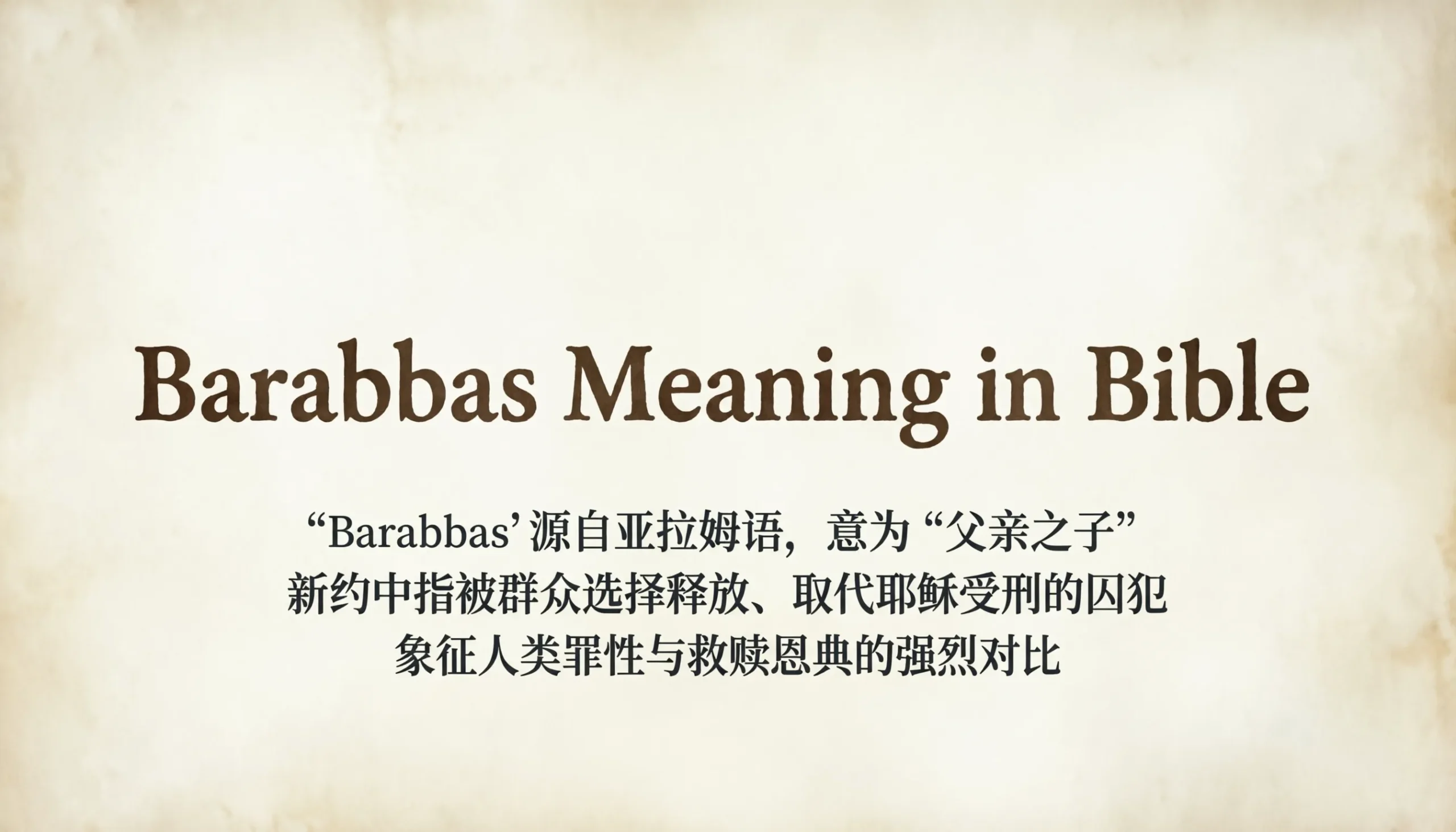Barabbas Meaning in Bible