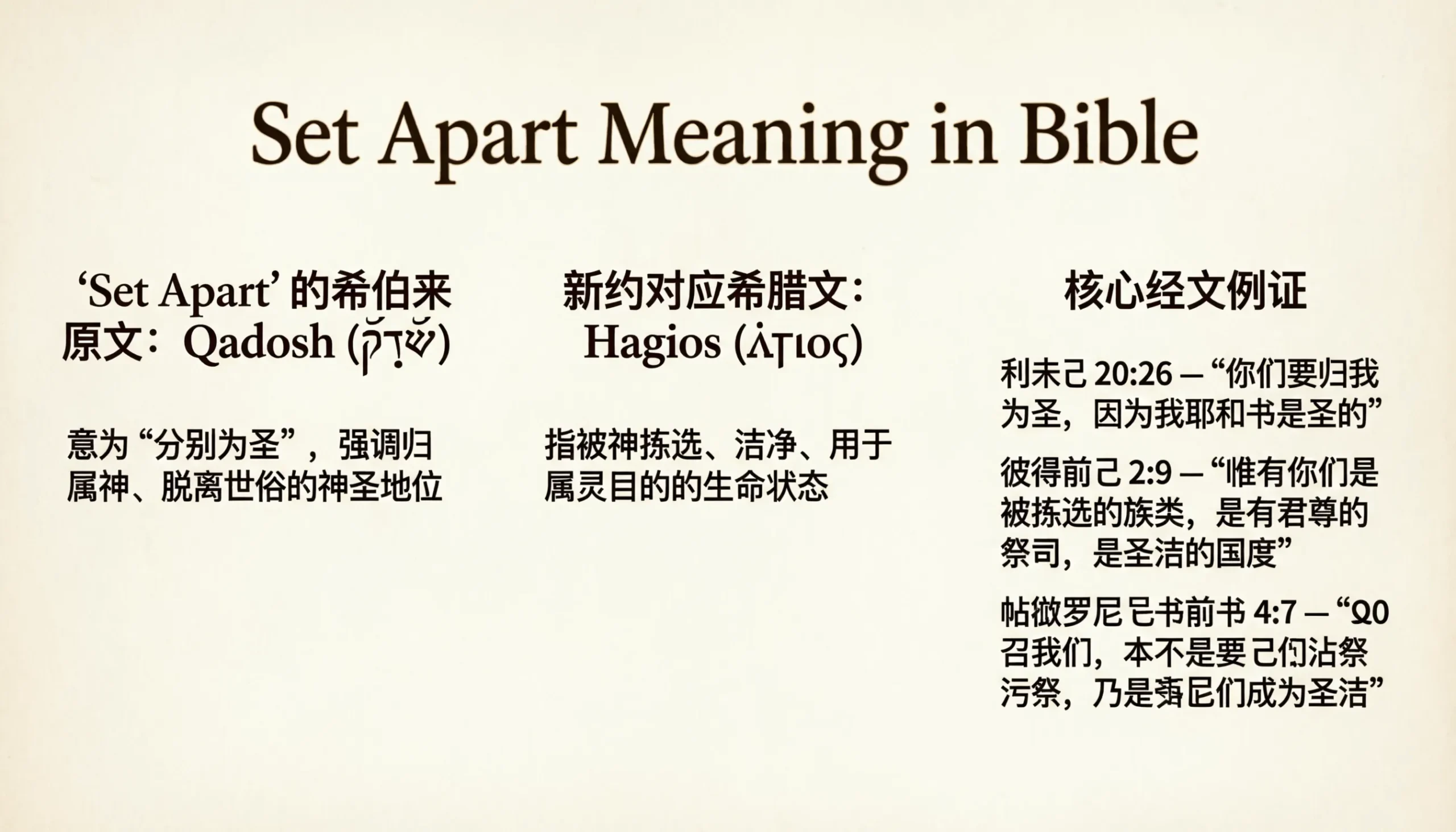 Set Apart Meaning in Bible